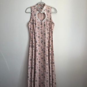 Vintages 90s victorian-style floral maxi dress